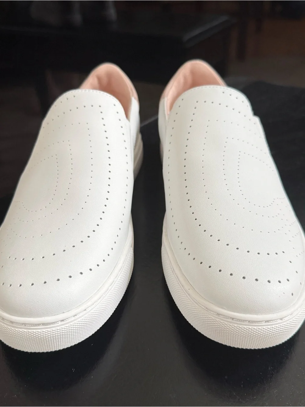 Kate Spade New York Women Azores White gold Leather Slip On Sneakers Size 8.5B